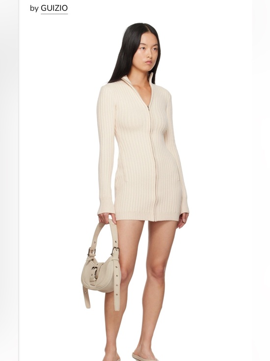 Guizio Dresses & Skirts - Ivory GUIZIO Sweater Dress “Nell Zip Up Dress” BNWT